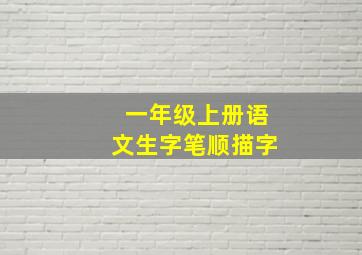 一年级上册语文生字笔顺描字