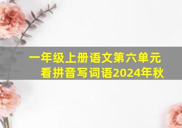 一年级上册语文第六单元看拼音写词语2024年秋