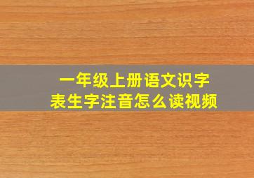 一年级上册语文识字表生字注音怎么读视频