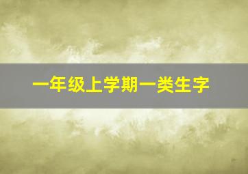 一年级上学期一类生字