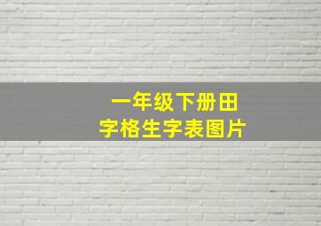 一年级下册田字格生字表图片