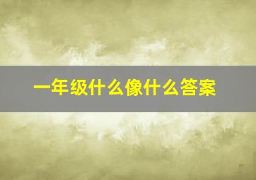 一年级什么像什么答案