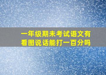 一年级期未考试语文有看图说话能打一百分吗