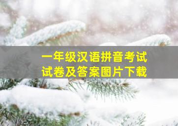 一年级汉语拼音考试试卷及答案图片下载