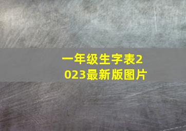 一年级生字表2023最新版图片