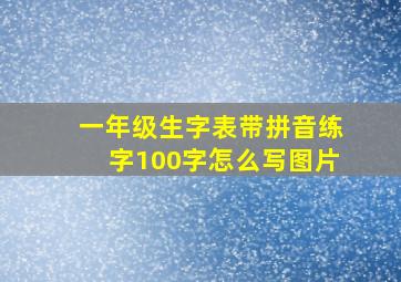 一年级生字表带拼音练字100字怎么写图片