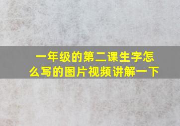 一年级的第二课生字怎么写的图片视频讲解一下