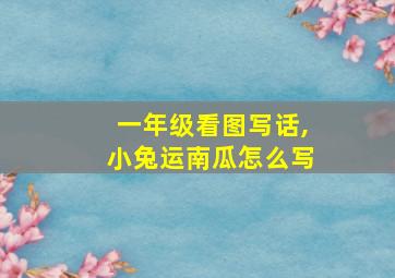 一年级看图写话,小兔运南瓜怎么写