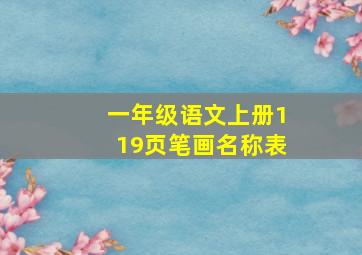 一年级语文上册119页笔画名称表