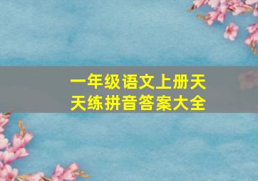 一年级语文上册天天练拼音答案大全