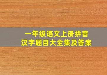 一年级语文上册拼音汉字题目大全集及答案