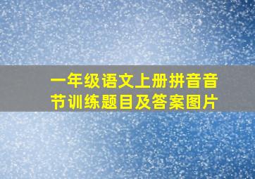 一年级语文上册拼音音节训练题目及答案图片