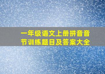 一年级语文上册拼音音节训练题目及答案大全