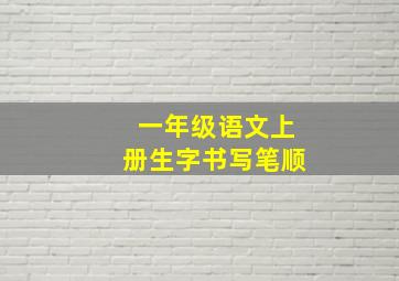 一年级语文上册生字书写笔顺