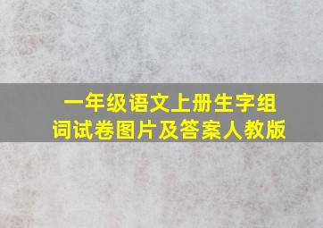 一年级语文上册生字组词试卷图片及答案人教版