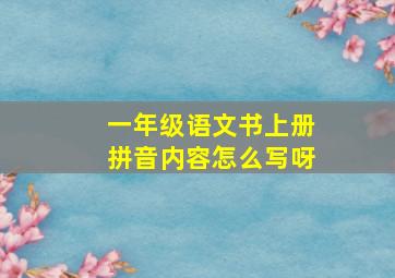 一年级语文书上册拼音内容怎么写呀