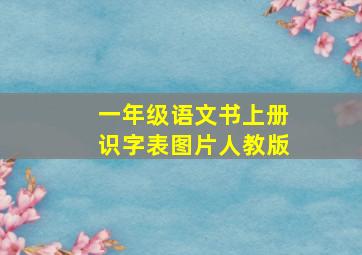 一年级语文书上册识字表图片人教版