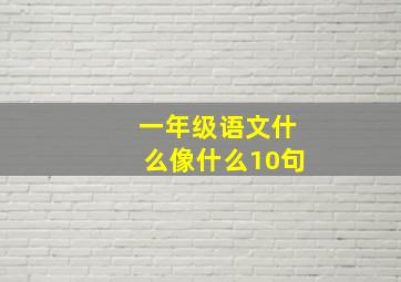 一年级语文什么像什么10句