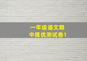 一年级语文期中提优测试卷1