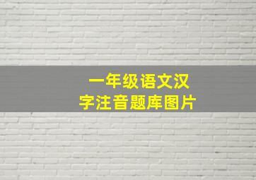 一年级语文汉字注音题库图片