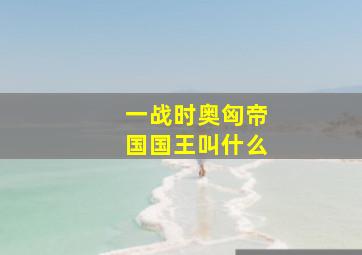 一战时奥匈帝国国王叫什么