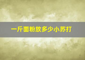 一斤面粉放多少小苏打