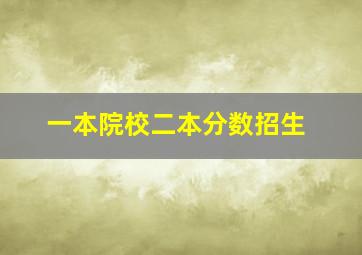 一本院校二本分数招生