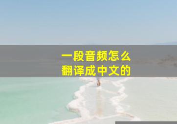 一段音频怎么翻译成中文的