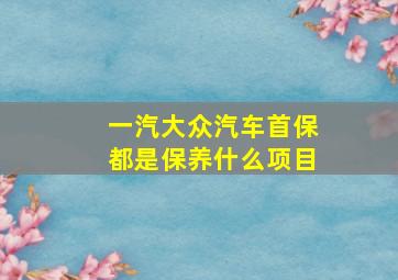 一汽大众汽车首保都是保养什么项目