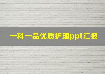 一科一品优质护理ppt汇报