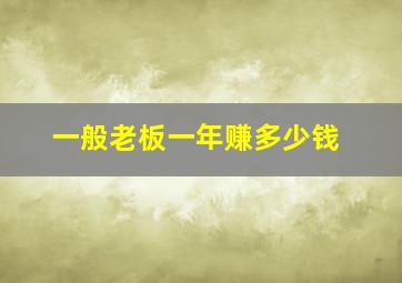 一般老板一年赚多少钱