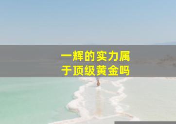 一辉的实力属于顶级黄金吗