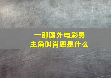 一部国外电影男主角叫肖恩是什么