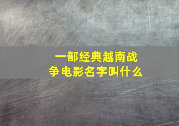 一部经典越南战争电影名字叫什么