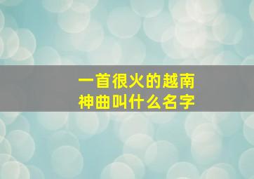 一首很火的越南神曲叫什么名字