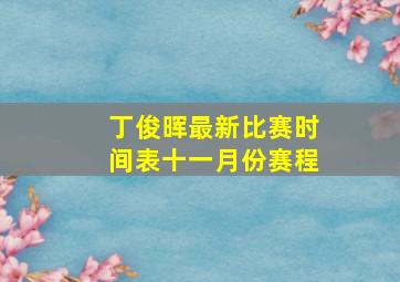 丁俊晖最新比赛时间表十一月份赛程