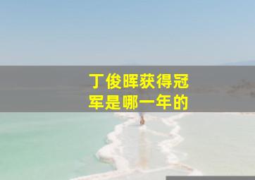 丁俊晖获得冠军是哪一年的