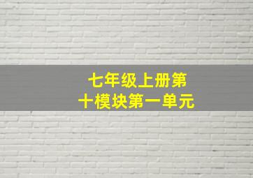 七年级上册第十模块第一单元