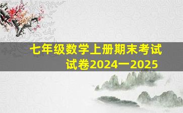 七年级数学上册期末考试试卷2024一2025