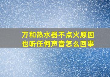 万和热水器不点火原因也听任何声音怎么回事