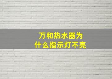 万和热水器为什么指示灯不亮