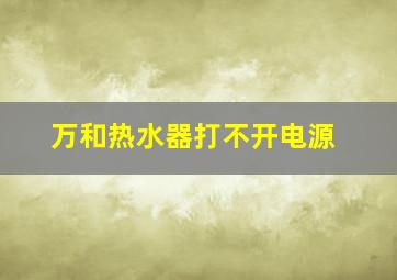 万和热水器打不开电源