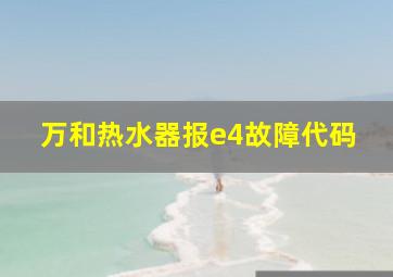 万和热水器报e4故障代码