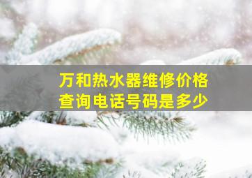 万和热水器维修价格查询电话号码是多少