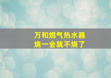 万和燃气热水器烧一会就不烧了