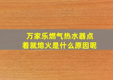 万家乐燃气热水器点着就熄火是什么原因呢