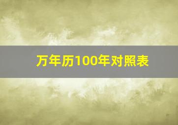 万年历100年对照表