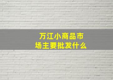 万江小商品市场主要批发什么