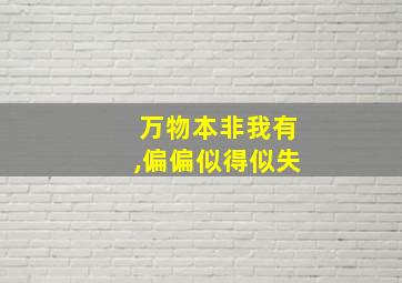 万物本非我有,偏偏似得似失