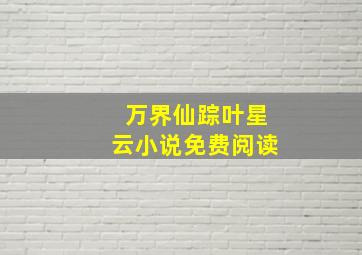 万界仙踪叶星云小说免费阅读